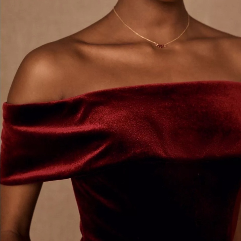 BHLDN Fawn Red Velvet Dress Size 14 NWT - Picture 4 of 17
